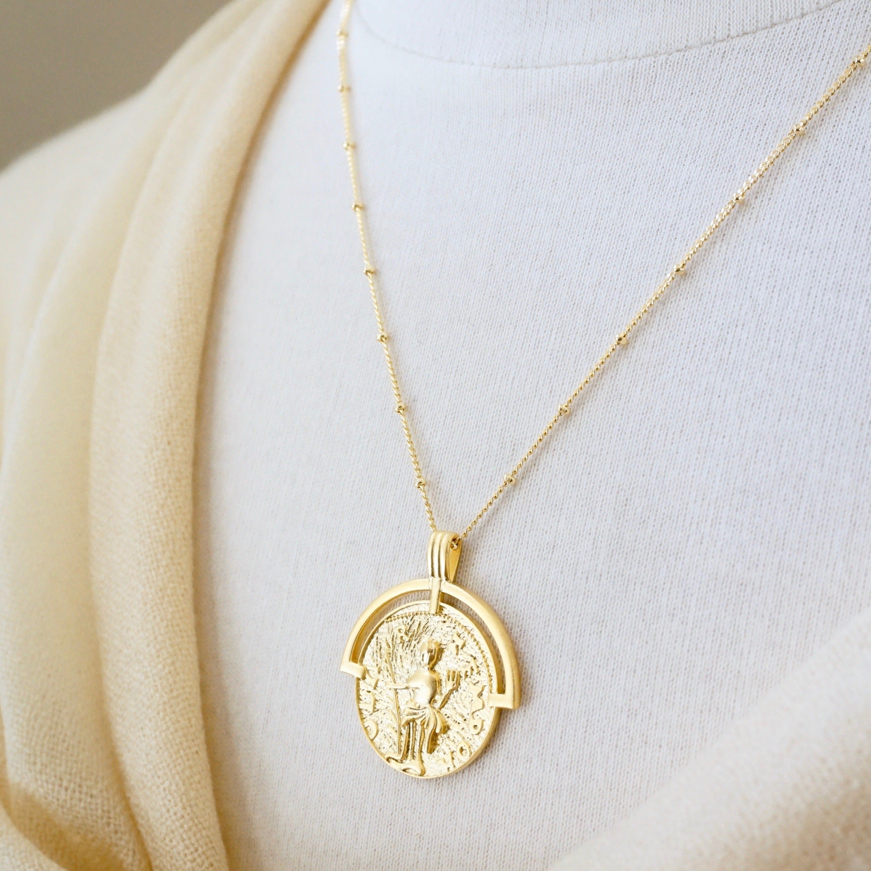 Steinem Large Coin Pendant Necklace – Julio Designs Store